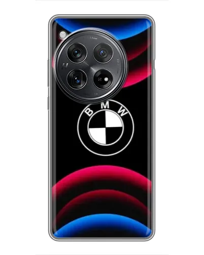Чехол для Xiaomi Redmi K80 Pro с картинкой «Логотип BMW и неоновые дуги»