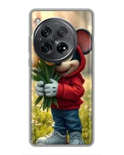 Чехол для Xiaomi Redmi K80 Pro с картинкой «Микки с тюльпанами»