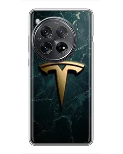 Чехол для Xiaomi Redmi K80 Pro с картинкой «Мраморная Tesla Gold»