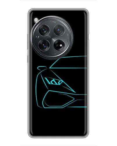 Чехол для Xiaomi Redmi K80 Pro с картинкой «Голубой силуэт Lamborghini»