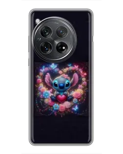 Чехол для Xiaomi Redmi K80 Pro с картинкой «Stitch в цветах»