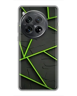 Чохол для Xiaomi Redmi K80 Pro з картинкою «Зелені геометричні лінії»