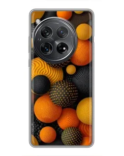 Чохол для Xiaomi Redmi K80 Pro з картинкою «Об'ємні помаранчеві сфери»