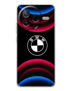 Чехол для Xiaomi Redmi K80 Ultra с картинкой «Логотип BMW и неоновые дуги»
