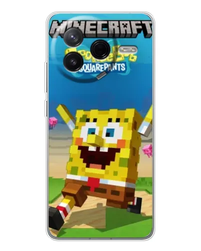 Чехол для Xiaomi Redmi K80 Ultra с картинкой «Губка Боб Minecraft» Чехол для Xiaomi Redmi K80 Ultra с картинкой «Губка Боб Minecraft»