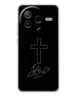 Чехол для Xiaomi Redmi K80 Ultra с картинкой «Графический крест Jesus» Чехол для Xiaomi Redmi K80 Ultra с картинкой «Графический крест Jesus»