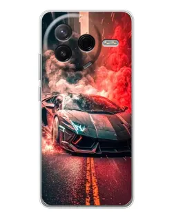 Чехол для Xiaomi Redmi K80 Ultra с картинкой «Lamborghini красный дым»