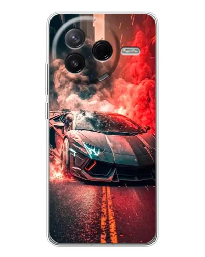 Чехол для Xiaomi Redmi K80 Ultra с картинкой «Lamborghini красный дым»