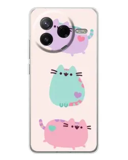 Чехол для Xiaomi Redmi K80 Ultra с картинкой «Pusheen трио»