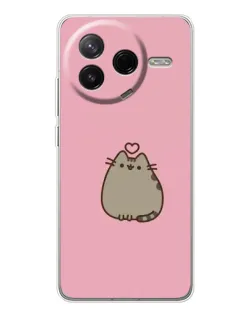 Чехол для Xiaomi Redmi K80 Ultra с картинкой «Pusheen сердце»