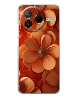 Чехол для Xiaomi Redmi K80 Ultra с картинкой «Оранжевый макро цветок»