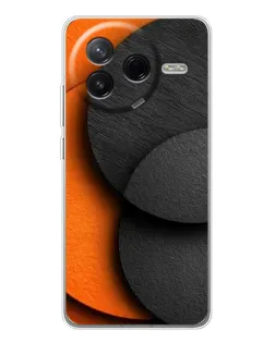 Чехол для Xiaomi Redmi K80 Ultra с картинкой «Геометрия оранжевых кругов»