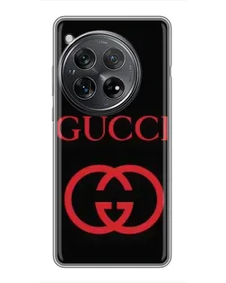 Чехол для Xiaomi Redmi K80 с картинкой «Gucci — красный логотип»