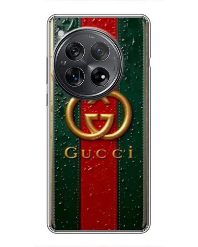 Чехол для Xiaomi Redmi K80 с картинкой «Gucci — фирменная полоса и золото» Чехол для Xiaomi Redmi K80 с картинкой «Gucci — фирменная полоса и золото»