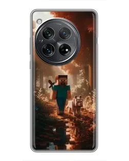 Чехол для Xiaomi Redmi K80 с картинкой «Стив в лесу»