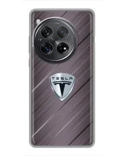 Чехол для Xiaomi Redmi K80 с картинкой «Металлическая текстура Tesla»