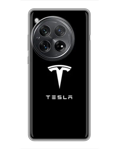 Чехол для Xiaomi Redmi K80 с картинкой «Tesla White Logo»