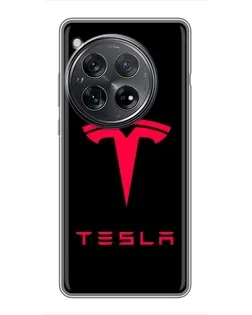 Чехол для Xiaomi Redmi K80 с картинкой «Tesla Red Logo»