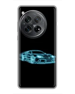 Чехол для Xiaomi Redmi K80 с картинкой «Неоновый контур Lamborghini»