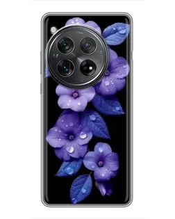 Чохол для Xiaomi Redmi K80 з картинкою «Фіолетові квіти з росою»