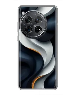 Чехол для Xiaomi Redmi K80 с картинкой «Объемные черно-белые ленты» Чехол для Xiaomi Redmi K80 с картинкой «Объемные черно-белые ленты»