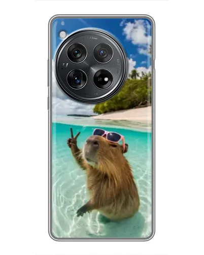 Чехол для Xiaomi Redmi K80 с картинкой «Капибара на море»