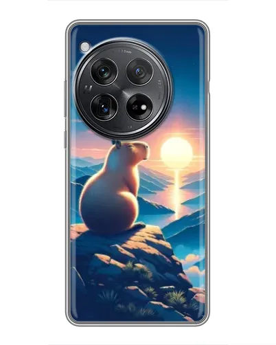 Чехол для Xiaomi Redmi K80 с картинкой «Закат солнца с капибарой»