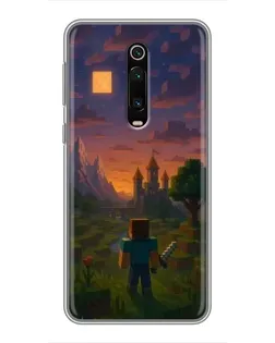 Чехол для Xiaomi Mi 9T Pro с картинкой «Стив у башни» Чехол для Xiaomi Mi 9T Pro с картинкой «Стив у башни»