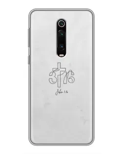 Чехол для Xiaomi Mi 9T Pro с картинкой «Иоанна 3:16 Крест»