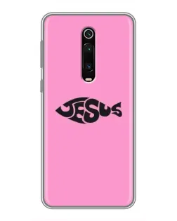 Чехол для Xiaomi Mi 9T Pro с картинкой «Розовый символ  Jesus»