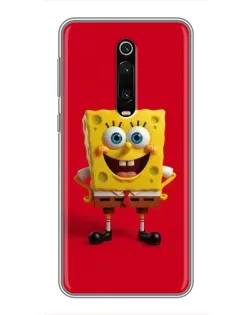 Чехол для Xiaomi Mi 9T Pro с картинкой «Спанч Боб на красном»