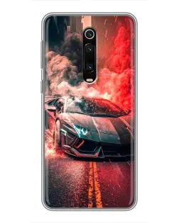 Чехол для Xiaomi Mi 9T Pro с картинкой «Lamborghini красный дым»