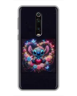 Чехол для Xiaomi Mi 9T Pro с картинкой «Stitch в цветах»