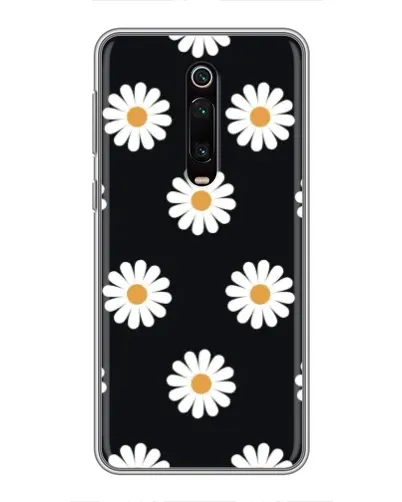 Чехол для Xiaomi Mi 9T Pro с картинкой «Ромашки на черном»