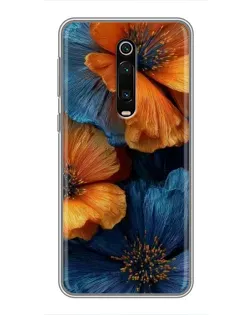 Чехол для Xiaomi Mi 9T Pro с картинкой «Яркая сине-оранжевая флора» Чехол для Xiaomi Mi 9T Pro с картинкой «Яркая сине-оранжевая флора»
