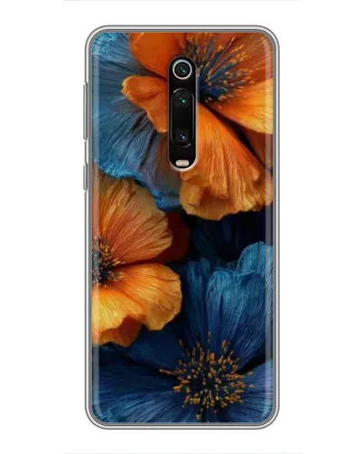 Чехол для Xiaomi Mi 9T Pro с картинкой «Яркая сине-оранжевая флора» Чехол для Xiaomi Mi 9T Pro с картинкой «Яркая сине-оранжевая флора»
