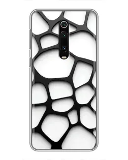 Чехол для Xiaomi Mi 9T Pro с картинкой «Белая объемная сетка»