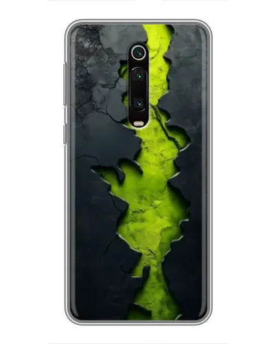 Чехол для Xiaomi Mi 9T Pro с картинкой «Салатовый разлом скалы»