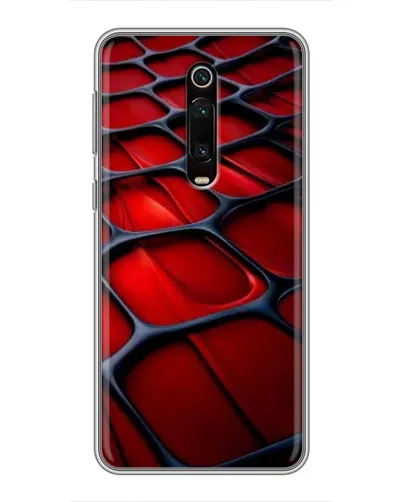 Чехол для Xiaomi Mi 9T Pro с картинкой «Красная глянцевая сетка»