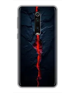 Чехол для Xiaomi Mi 9T Pro с картинкой «Kрасная лавовая трещина»