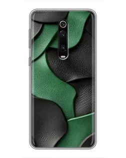 Чехол для Xiaomi Mi 9T Pro с картинкой «Зеленые кожаные волны»