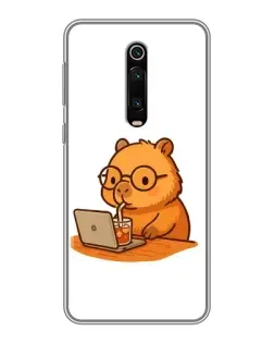 Чехол для Xiaomi Mi 9T Pro с картинкой «Капибара с ноутбуком»