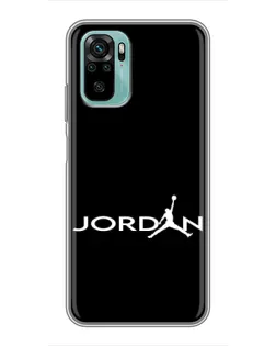 Чехол для Xiaomi Redmi Note 10 5G с картинкой «Jordan White Logo»