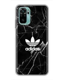 Чехол для Xiaomi Redmi Note 10 5G с картинкой «Белый мрамор Adidas»