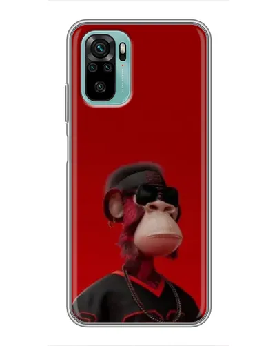 Чехол для Xiaomi Redmi Note 10 5G с картинкой «Bored Ape в красном»
