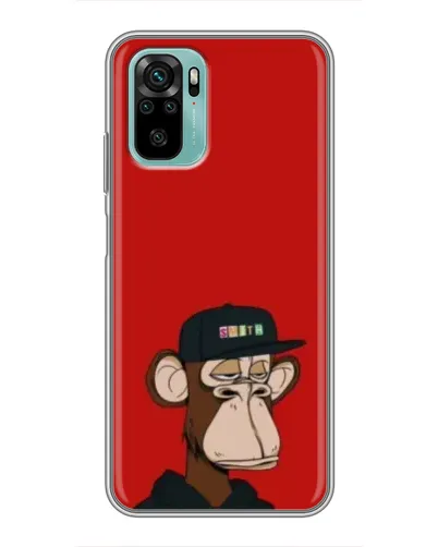 Чехол для Xiaomi Redmi Note 10 5G с картинкой «Bored Ape — красный фон»