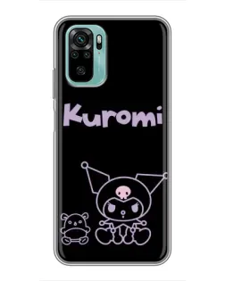 Чехол для Xiaomi Redmi Note 10 5G с картинкой «Kuromi — черный минимализм»