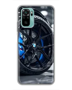 Чохол для Xiaomi Redmi Note 10 5G з картинкою «Колесо BMW зблизька»