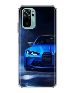 Чохол для Xiaomi Redmi Note 10 5G з картинкою «Блакитна BMW M4»
