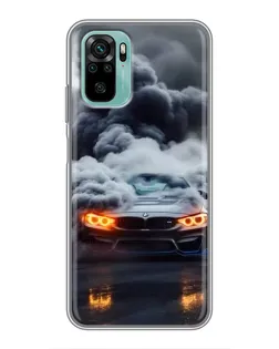 Чохол для Xiaomi Redmi Note 10 5G з картинкою «BMW у диму»